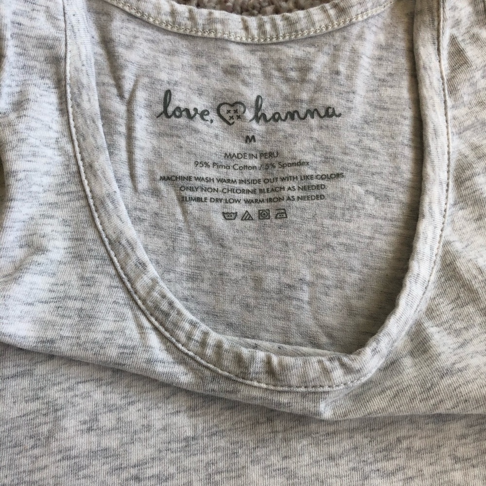WOMENS HANNA ANDERSSON GRAY PIMA COTTON TANK, MED - Picture 3 of 3